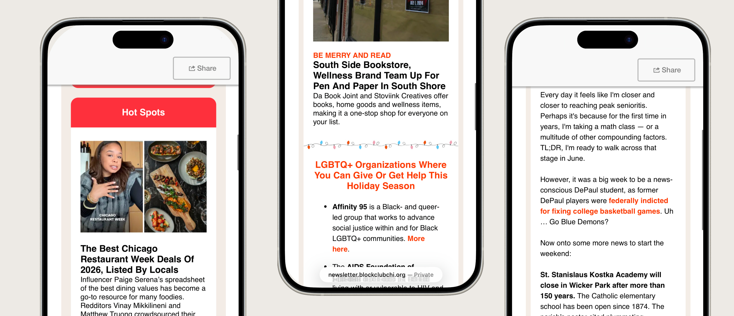 newsletters Screenshot