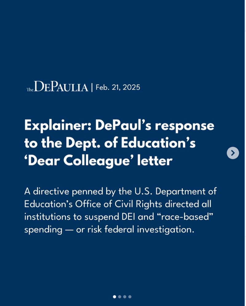 DePaulia explainer Instagram post